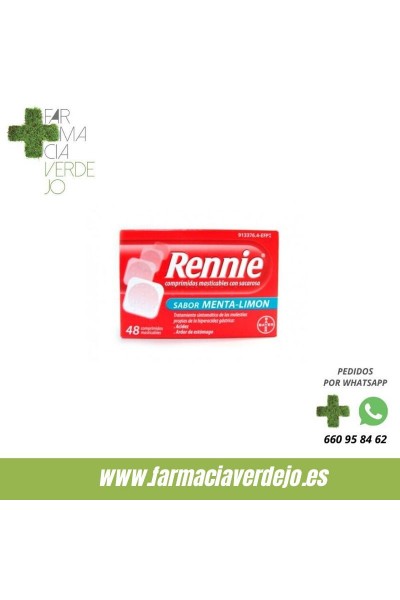 RENNIE 680 mg/80 mg 48 COMPRIMIDOS MASTICABLES (CON SACAROSA)