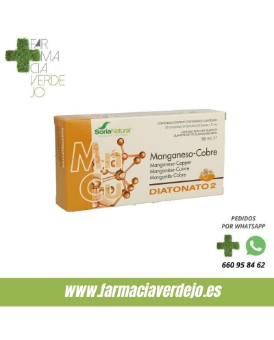 DIATONATO 2 MGANESE COBRE 28 AMPOLAS SORIA NATURAL Reação...