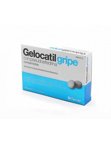 GELOCATIL GRIPE CON PSEUDOEFEDRINA 20 COMPRIMIDOS Alivia los síntomas asociados a catarros y gripes