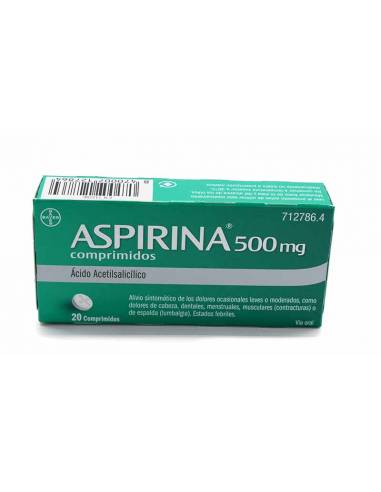ASPIRINA 500 MG 20 COMPRIMIDOS Alivia dolor e inflamación