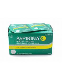 ASPIRINA C 400 mg/240 mg 20 COMPRIMIDOS EFERVESCENTES...