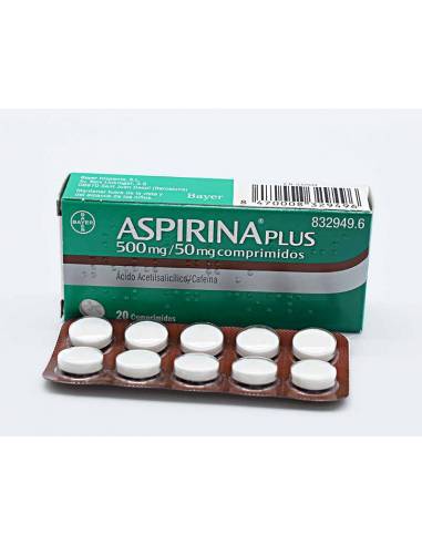 ASPIRINA PLUS 500 mg/50 mg 20 COMPRIMIDOS  Alivio del dolor leve o moderado y fiebre