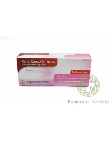 GINE-CANESTEN 100 MG 6 COMPRIMIDOS VAGINALESTratamiento de candidiasis vulvovaginal