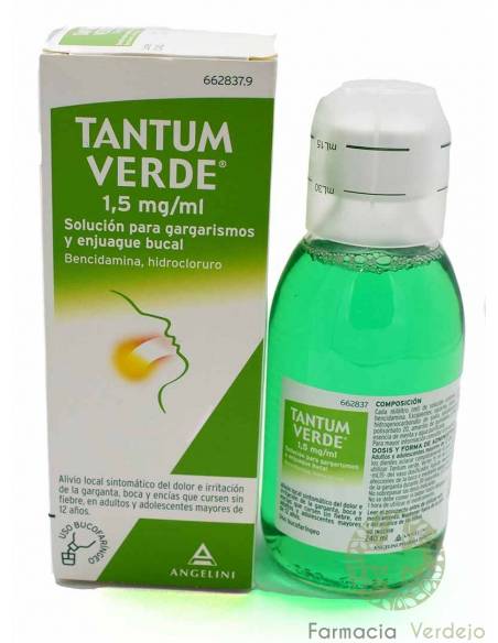 GREEN TANTUM 1,5 MG/ML GARGLE & SOLUÇÃO DE ENXAGUANTE BUCAL 1 FRASCO 240 ML GARGANT IRRITAÇÃO