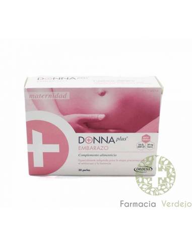 DONNA PLUS+ EMBARAZO 30 PERLAS Complemento para antes, durante el embarazo y lactancia