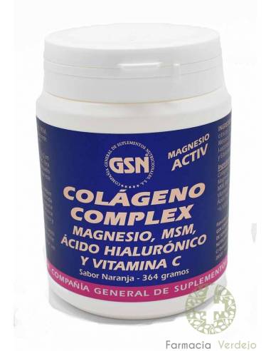 COLAGENO COMPLEX GSN  MG, MSM. AC HIALURONICO Y VIT NUTRICION ARTICULAR BOTE CON POLVO 364 G.