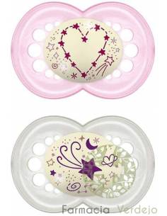 MAM ORIGINAL NIGHT SILICONE CHUPETA + 16 M PACK DUAS...