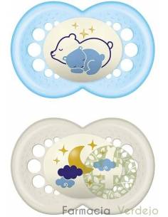 CHUPETA DE SILICONE AZUL MAM ORIGINAL NIGHT + PACK 6 M...