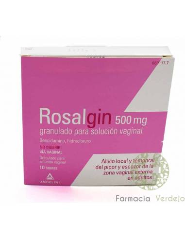 ROSALGIN 500 mg 10 SAQUETAS GRANULADAS PARA SOLUÇÃO VAGINAL PRURIDO VAGINAL