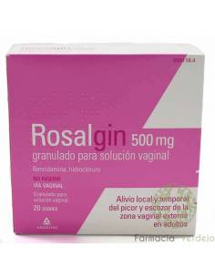 ROSALGIN 500 mg 20 SAQUETAS GRANULADAS PARA SOLUÇÃO VAGINAL