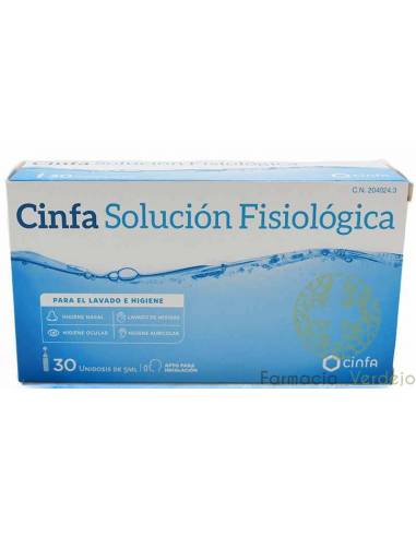 CINFA SOLUCION FISIOLOGICA  MONODOSIS 5 ML 30 U Lavado e higiene ocular y nasal