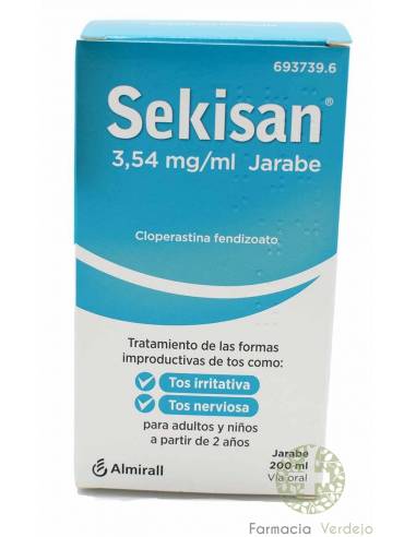 SEKISAN 3,54 mg/ml JARABE 1 FRASCO 200 ml TOS IRRITATIVA TOS NERVIOSA