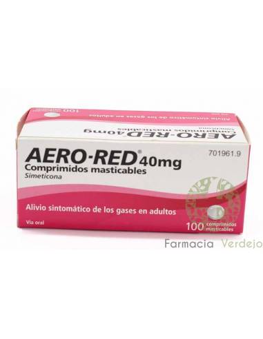 AERO RED 40 MG 100 COMPRIMIDOS MASTIGÁVEIS Alívio do acúmulo de gás digestivo