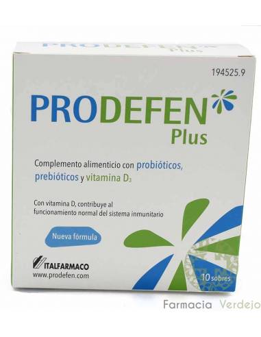 PRODEFEN PLUS 10 SOBRES Probióticos, prebióticos y vitamina D3