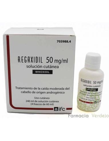 REGAXIDIL 50 MG/ML SOLUÇÃO DE PELE 4 GARRAFAS 60 ML