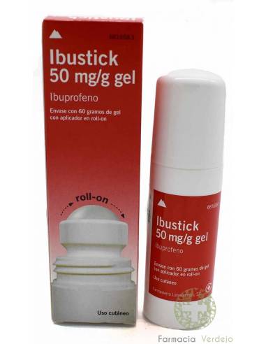 IBUSTICK 50 mg/g GEL CUTANEO 1 TUBO 60 g (CON ROLL-ON) Alivia el dolor y la inflamación