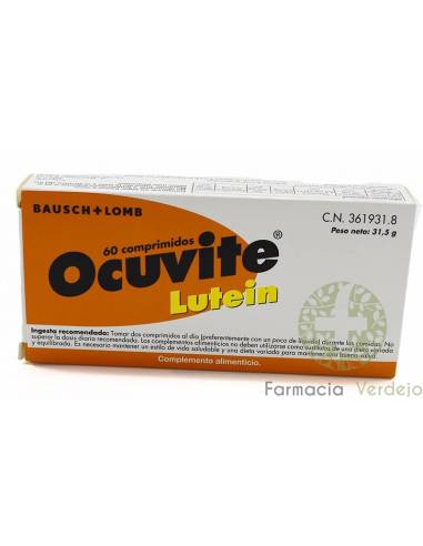 OCUVITE LUTEIN  60 COMPRIMIDOS NUTRICION MEJORAR SALUD OCULAR
