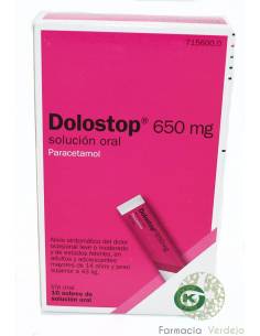 DOLOSTOP 650 MG SOLUÇÃO ORAL DE PARACETAMOL 10 ML 10...