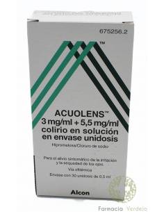 ACUOLENS 3 MG/ML + 5,5 MG/ML COLÍRIO EM SOLUÇÃO 30 DOSE...