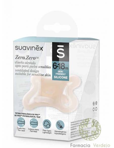 CHUPETA FISIOLÓGICA DE SILICONE SUAVINEX SX PRO ZERO-ZERO 6 - 18 MESES 1 UNIDADE
