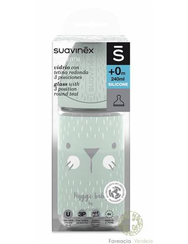 Suavinex Biberon Premium T. Redonda 3 Posiciones Silicona 360 Ml +0 M