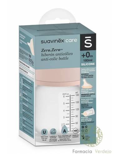 Suavinex Biberón Anticólico Tetina Lactancia Silicona Mixta 180 Ml