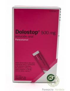 DOLOSTOP PARACETAMOL 500 MG 10 SAQUETAS SOLUÇÃO ORAL 10 ML