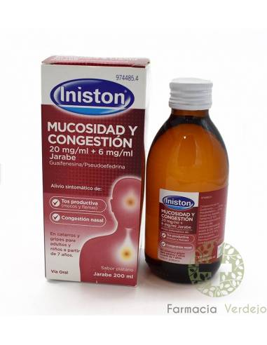 INISTON MUCUS E CONGESTIONAMENTO 20 mg/ml + 6 mg/ml JARABE 1 FRASCO 200 ml