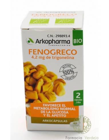 FENOGRECO ARKOPHARMA 48 CAPS Ayuda a regular el apetito y metabolismo glucídico
