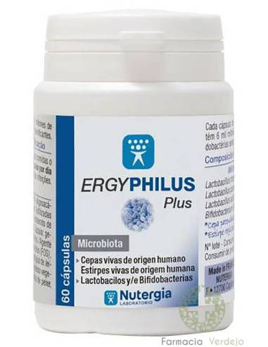 ERGYPHILUS PLUS 60 CAPS NUTERGIA Microbiota protetora das defesas