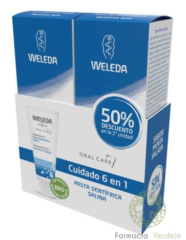 WELEDA  PASTA DENTIFRICA SALINA 75ML X 2 UD  50% descuento 2ª unid. Con ingredientes naturales