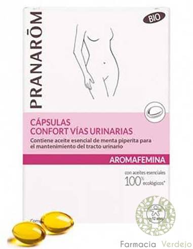 CONFORTO DO TRATO URINÁRIO CÁPSULAS AROMAFEMINA 30U PRANAROM Cuidados e estimulação do trato urinário