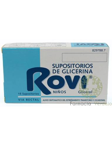 GLICERINA SUPPOSITOTES ROVI CRIANÇAS 1,44 g 15 SUPOSITÓRIOS