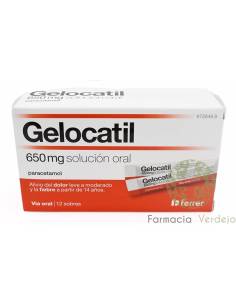 GELOCATIL 650 MG 12 ENVELOPES SOLUÇÃO ORAL