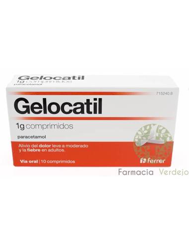GELOCATIL 1 G 10 COMPRIMIDOS Alívio da dor e febre moderada em adultos