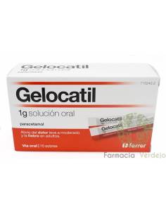 GELOCATIL 1 G 10 SAQUETAS SOLUÇÃO ORAL Alivia a dor leve...