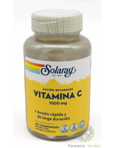SOLARAY VITAMINA C 1000MG 100 COMP Vitamina C de larga duración