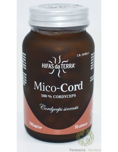 MICO-CORD 100% CORDYCEPS HIFAS DA TERRA 70 CAPS Vigorizante, energizante,  regulador