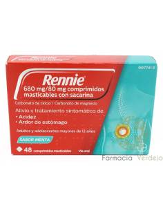 RENNIE 48 COMPRIMIDOS MASTICABLES (CON SACARINA) Alivio...