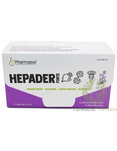 HEPADER FORTE PHARMASOR 15 VIALES 10 ML Depurativo y destoxificante hepático