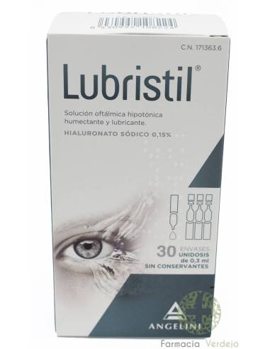 LUBRISTIL SOLUÇÃO OFTÁLMICA 0,3 ML 30 DOSE ÚNICA Ajuda a hidratar e lubrificar os olhos
