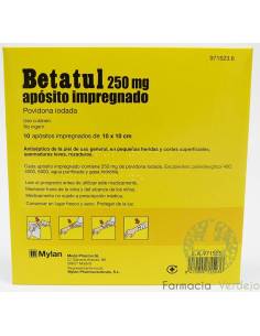 BETATUL 250 MG 10 APOSITOS IMPREGNADOS