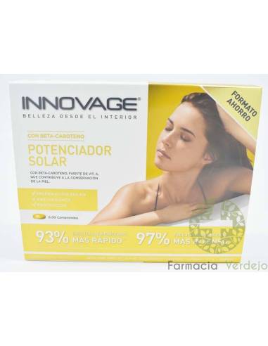 INNOVAGE POTENCIADOR SOLAR 2 ENVASES 30 COMP Prepara y protege la piel para un bronceado intenso