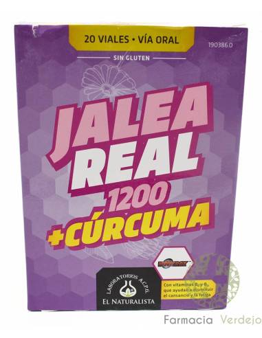 JALEA REAL 1200 + CURCUMA  EL NATURALISTA  20 VIALES Ideal para deportistas