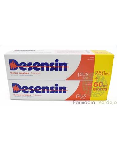 PACOTE DE CREME DENTAL DESENSIN PLUS 2 X 150 ML Acalma a hipersensibilidade dentária