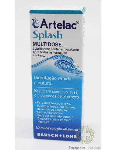 ARTELAC SPLASH ESTERIL MULTIDOSIS  10 ML Hidrata los ojos rápidamente de modo natural