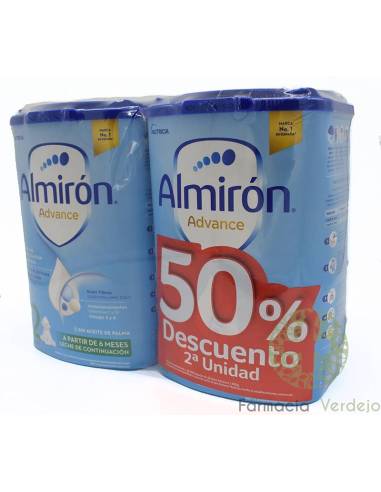 ALMIRON ADVANCE 2 BIPACK AHORRO 800G+800G Leche de continuación (50% descuento 2ª unidad)