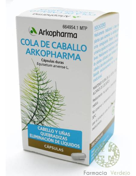 CAVALINHA ARKOPHARMA 190 MG 200 CAPS Remineraliza e fortalece a pele e as unhas