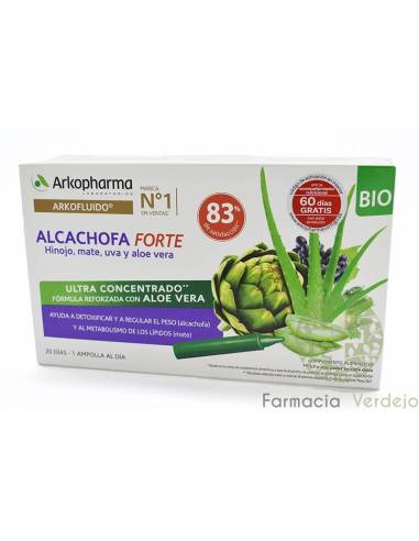 ALCACHOFRA FORTE ARKOFLUIDO 15 ML 20 AMPOLAS BABY Desintoxica, normaliza o peso e os lípidos