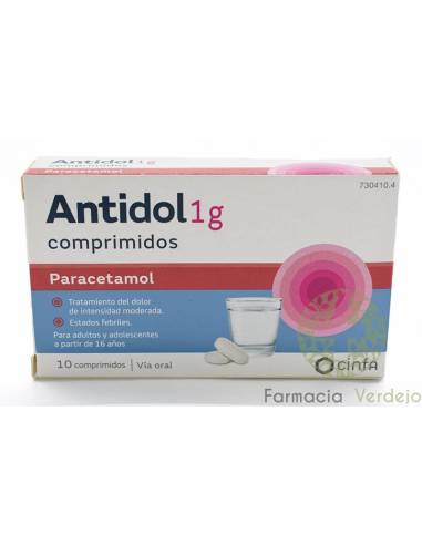 PARACETAMOL ANTIDOL 1 G 10 COMPRIMIDOS Alívio rápido de dor leve e febre